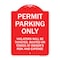 Signmission Permit Parking Violators Ticketed Booted or Towed Owners Risk & Ex Alum, 24" L, 18" H, RW-1824-23315 A-DES-RW-1824-23315 - alternate 1